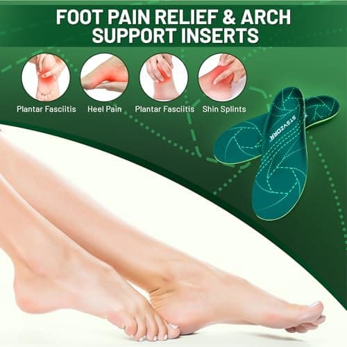 STSVZORR 210 lbs+ Metatarsalgia Insole Plantar Fasciitis Relief Pain Arch Support Insert Men Women Orthotic Flat Feet Heel Spur Comfort Standing All Day, Work Boot Shoe Insole, Size 12-305MM - Thumbnail 3