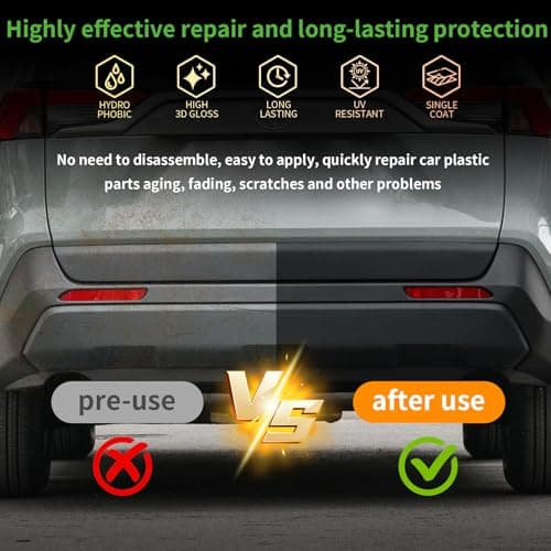 Plastic Restorer for Cars, Black Trim Restorer Car Plastic Restorers Black Crystal Coating for Automotive Parts Vehicles Interior Scratch Remover Shiny Car Stuff,30ML - Thumbnail 3