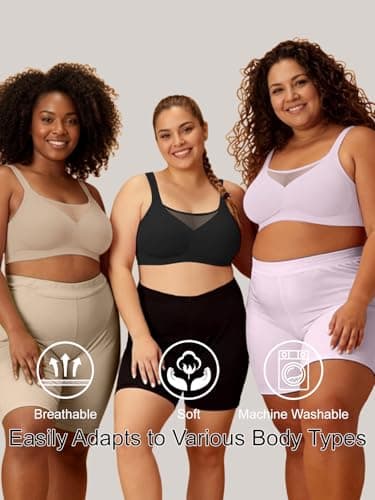 COCOMARTS Jelly Bras for Women No Underwire Push Up V Mesh Seamless Comfort Tshirt Bra Supportive Lift Bralette Everyday Bra Coffee X-Large - Thumbnail 6