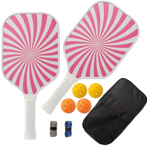 Pink Pickleball Paddles Set of 2, USAPA Approved Fiberglass Surface Pickleball Set with 2 Pickleball Rackets,4 Pickleball Balls,1 Portable Carry Bag, Pickle Racket Set ​for Women Men (Pink) - Image 1