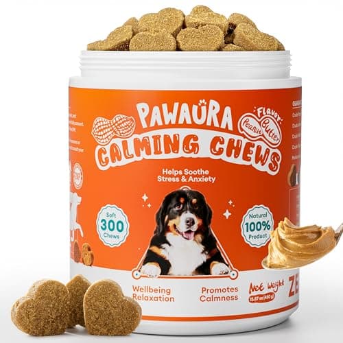 Calming Chews for Dogs 300ct - Anxiety Relief Support & Relaxation for Everyday Stress - Dog Soft Chews with Melatonin - Sleep Aid for Dogs (Peanut Butter Flavor) - Image 1