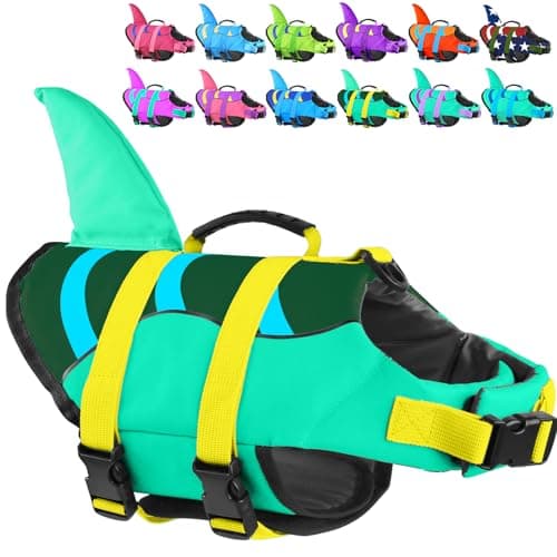 Fragralley Shark Dog Life Jacket, High Buoyancy with Tear-Resistant Nylon, Dog Float Vest for Swimming and Boating, Pet Life Preserver for Small Medium Large Dogs (PFD) - Image 1