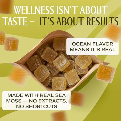 True Sea Moss Gummies – High Potency 4250mg Authentic Sea Moss Gel – Raw & Wildcrafted – Sweetened with Organic Coconut Sugar & Real Soursop Purée – 30 Gummies (30 Servings) - Thumbnail 3