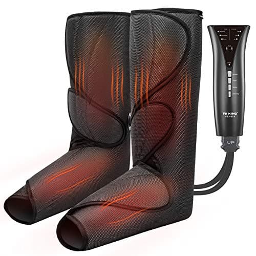 FIT KING Air Compression Leg and Foot Massager with Heat for Circulation and Pain Relief Helpful for Swollen Legs Edema RLS - Great Gift for Women Parents Friends - Image 1