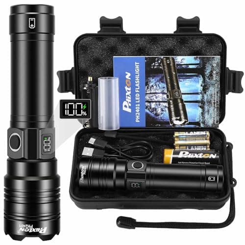 PHIXTON Rechargeable Flashlights 100000 High Lumens Long Range 3280 FT, Super Bright USB C LED Flashlight Long Lasting 15 Hours, Powerful Multifunctional Strong Flash Lights, for Camping - Image 1