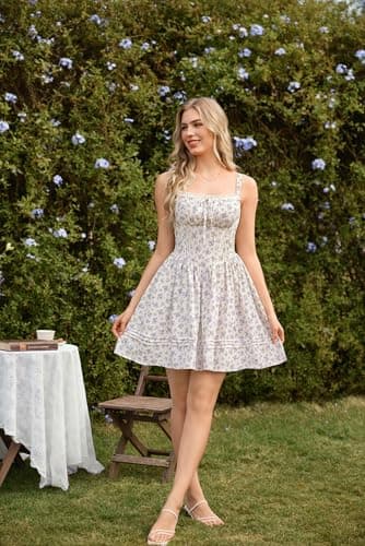 Scarlet Darkness Floral Corset Dress for Women 2026 Mini Milkmaid Dresses Summer Sundress Purple Graduation Dresses - Thumbnail 6