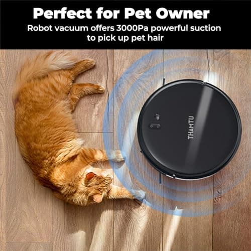 Thamtu Robot Vacuum and Mop Cleaner Automatic Recharging Vacuum Robot Cleaner for Hardwood Floor, Low-Pile Carpet, Pet Hair - Thumbnail 6
