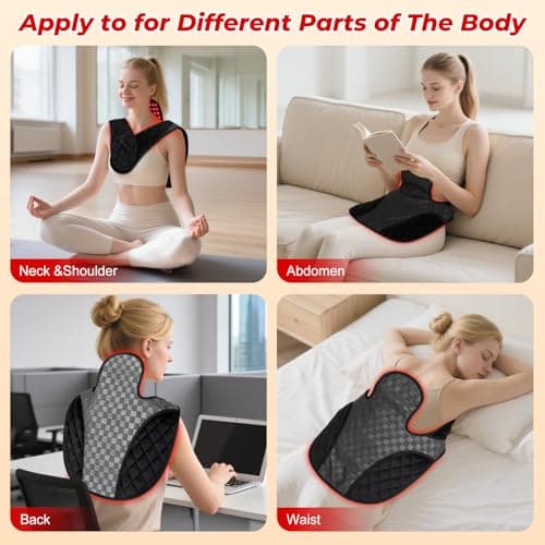 Cholas Red Light Therapy for Body, 3-in-1 Near Infrared Red Light Therapy for Shoulder Back Neck, 660nm and 850nm Wearable Red Light Pad with 3 Light Modes, for Office Home Use,Gift for Men Women - Thumbnail 5