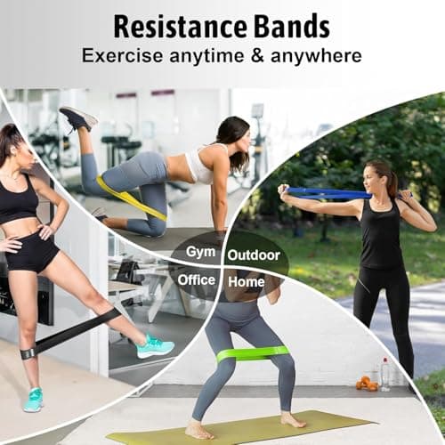 LSLCQW Resistance Bands Set for Men and Women, Pack of 5 Different Levels Elastic Band for Home Gym Long Exercise Workout – Great Fitness Equipment for Training (Assorted) - Thumbnail 4