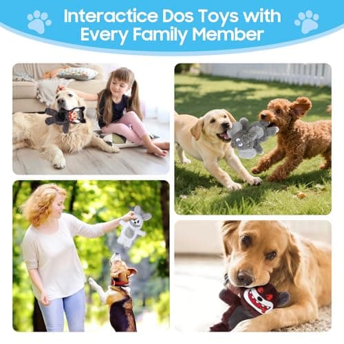 Bzonsmart 5 Pack Squeaky Dog Toys.Tough Plush Chew Toys for Dogs.Interactive Dog Toys to Keep Small Medium Large Breed Dogs Busy .Durable Anti-Boredom Dog Toy for Teething & Playtime. - Thumbnail 6