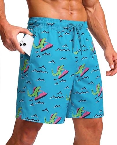 CoozySphere Mens Swimming Trunks Swim Trunks Quick Dry Swim Shorts with Mesh Lining Funny Swimwear Bathing Suits Board Shorts 7inch XL - Image 1