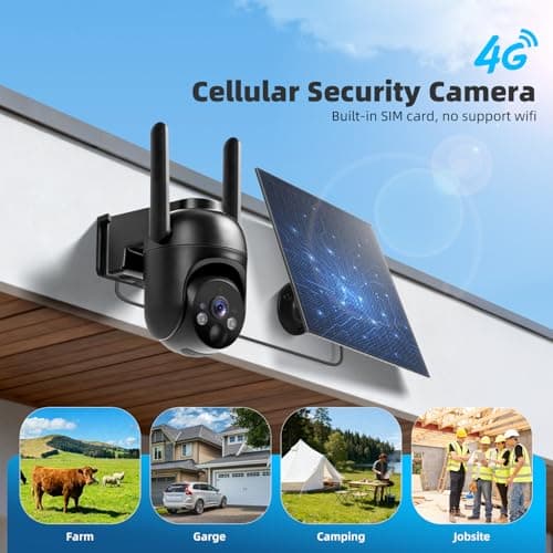 GLEEMALL 4G LTE Cellular Security Cameras Solar Powered No WiFi Security Camera Outdoor Wireless Built-in SIM Card 2K Color Night Vision 360° View Motion Detection 2-Way Audio 2 Packs - Thumbnail 2