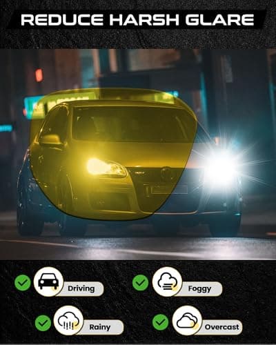 SODQW Night Vision Aviator Glasses for Women Polarized Tangle free Anti-Glare Night Driving Glasses with Yellow Lens - Thumbnail 6