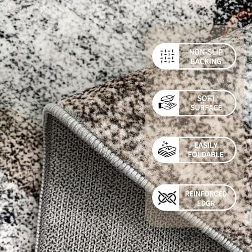Ruicharm Black Runner Rugs for Hallway: Abstract Washable Runner Rug 2x6 for Entryway Kitchen Bedroom Bathroom - Modern Cozy Home Decor Long Carpet Mat Stain-Resistant - Thumbnail 5