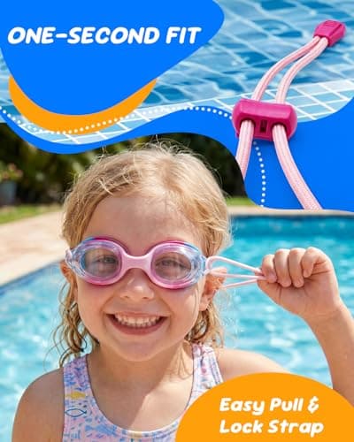 Aegend Swim Goggles for Kids Age 3-8 (Pink) - Thumbnail 2