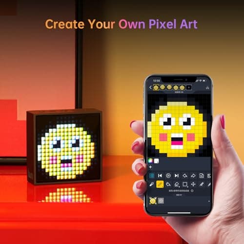 Divoom TimeBox Evo -- Pixel Art Bluetooth Speaker with 16x16 LED Display APP Control - Cool Animation Frame & Gaming Room Setup & Bedside Alarm Clock- Black - Thumbnail 5