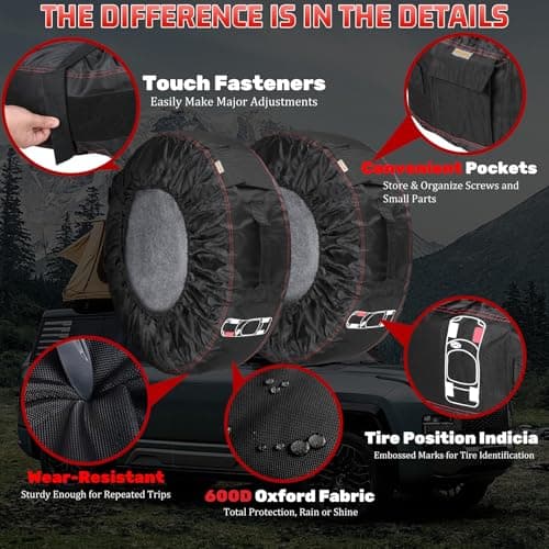 MATGUARDPRO Tire Storage Bags for Cars, Portable Tire Tote for Seasonal Tire Change, Handle for Easy Transportation, Universal Spare Tire Covers Fit 21–32 Inch Diameter Tires, Set of 4, Black - Thumbnail 3