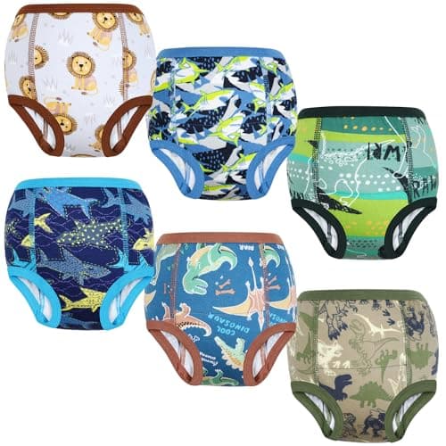 MOEMOE BABY Training Underwear 6 Packs Absorbent Potty Training Pants for Baby Boys and Girls 2T-9T Blue - Image 1