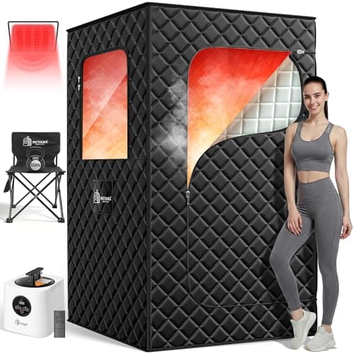 Sauna Box, 3L Portable Steam Sauna Tent for Home & Indoor Use, 1400w Personal Sauna Pod, Remote Control, Folding Chair, 15 Levels, 99-Min Timer,32" x 32" x 71" - Image 1