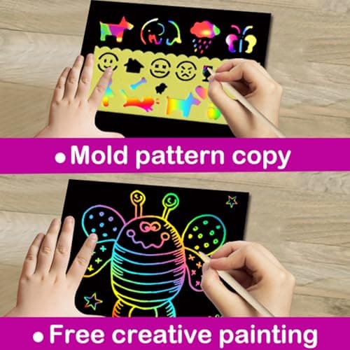 Party Favors for Kids 4-8-12: 24 Pack Scratch Rainbow Art Crafts Notebook, Coloring Book Goodie Bags Stuffers Kit, Bulk Birthday Gift Classroom Prizes Girl Boy Toddler - Thumbnail 5