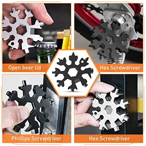 Dusor Gifts for Men Him Dad Husband, 18-in-1 Snowflake Multitool, Stocking Stuffers for Adults, Mens Gifts for Christmas, Gift for Dad Who Want Nothing, White Elephant Gift for Adults, Tools for Men - Thumbnail 5