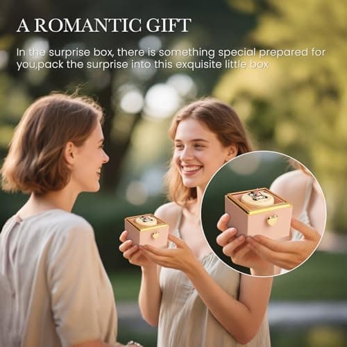 mountova Valentine’s Day Gift for Her，Creative Birthday Surprise Cake Box with a Built-in Surprise Button – birthday gift for girlfriends, mothers and grandmother (pink) - Thumbnail 5