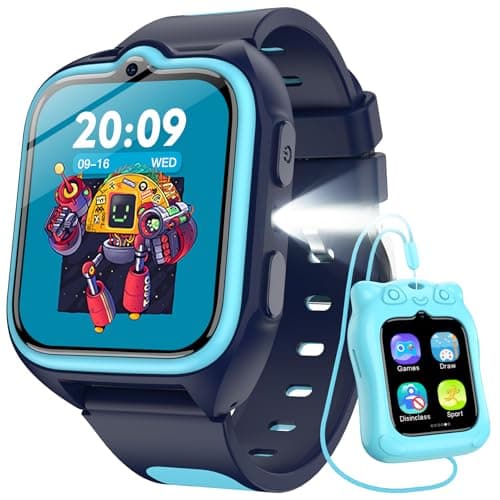 Smart Watch for Kids with No App/Phone Needed,1.75" Kids Watch Boys with 32 Puzzle Games,Kid Smartwatch with Fitness Tracker Pedometer IP68 Waterproof Sport Modes for Boys Girls Teens Aged 4-12(Blue) - Image 1