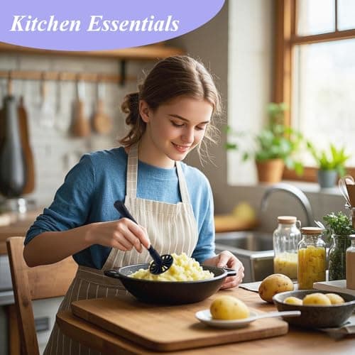 Potato Masher, Foldable Nylon Mashed Potato Masher for Non-Stick Cookware, Non-Scratch Food Masher Kitchen Tool and Gadgets, Smasher Kitchen Utensils for Potato, Bean, Vegetable, Fruit, Avocado - Thumbnail 6