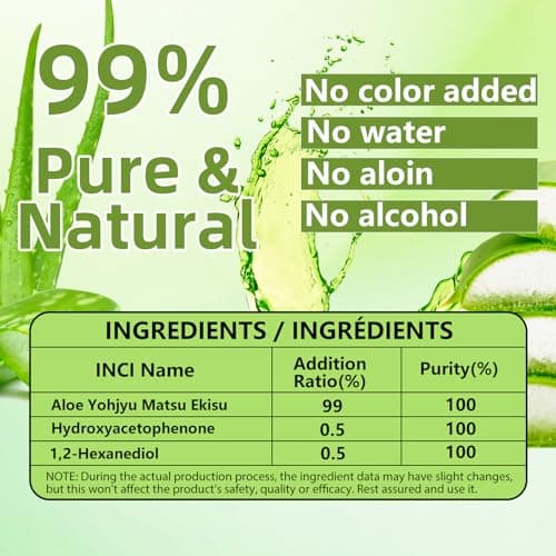 ABOTE Organic Aloe Vera Gel from 99% Pure Aloe for All - Ideal for After Suncare, Post - Shave & Itchy Skin - Works on Face, Body & Hair Care, Family Pack Size 13.53 fl oz, 400ml - Thumbnail 2