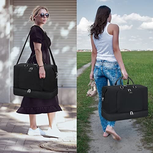 Travel Weekender Bag for Women, 21" Overnight Bag with Shoe Compartment 50L Large Travel Duffel Bag Carry On Tote for Weekend, Overnight, Business Trips, Water Resistant - Thumbnail 2