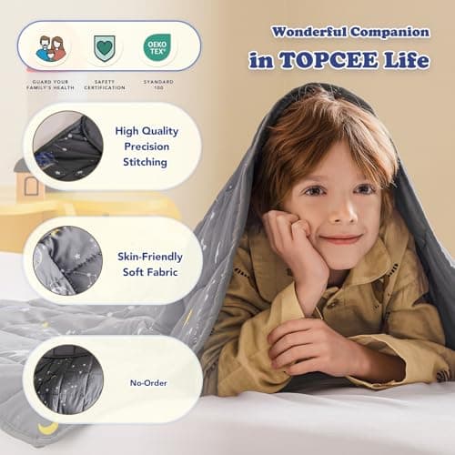 Topcee Weighted Blanket (5 lbs, 36" x 48") Cooling Throw Heavy Blanket for Sleeping Apply to 40-60 lbs, Soft Thick Breathable Blanket with Glass Bead, Easy Care - Thumbnail 5