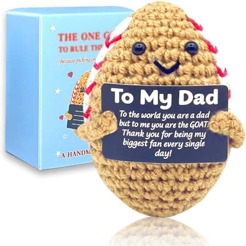 Kenoerd Dad Gifts from Son and Daughter-Emotional Support Football for Dad,Crochet Positive Potato Footballs,Unique Fathers Day Birthday Gifts Husband, Funny Football Decor Office Desk Accessories - Image 1