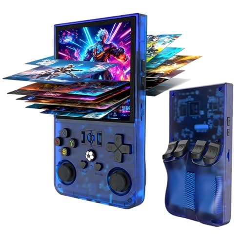 Retro Game Console R36MAX Handheld Game Console with 64GB Preloaded Games, Save/Load Function, 4.0" HD IPS Screen, Portable Emulator Console for Family, Adults & Nostalgic Players (Blue R36MAX 4.0")