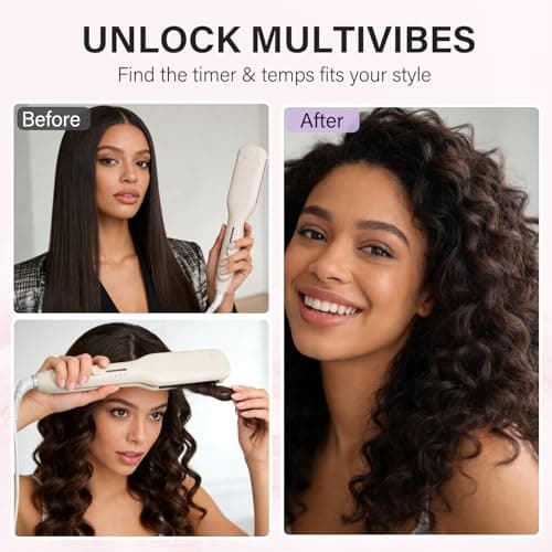 ZZR SEVEN Curling Iron Curling Wand Hair Crimper Waver, Hair Curler with Ceramic 3 Barrel for Women, Dual Voltage, Anti-Scald, Easy to Use, Green (Green) - Thumbnail 6