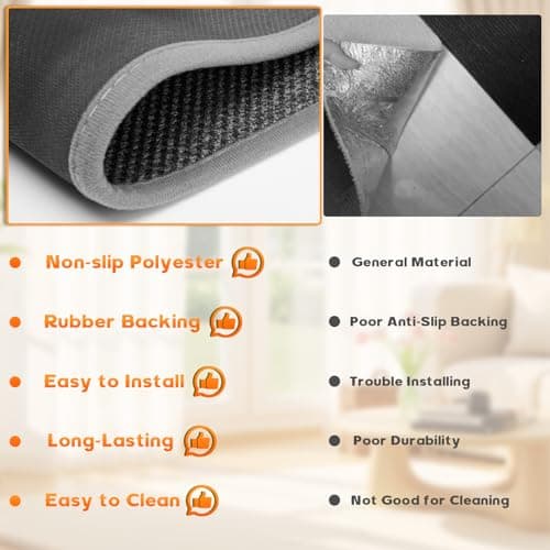 Stair Treads with Non-Slip Rubber Backing, Stair Treads for Wooden Steps, Indoor Stair Carpet Runners, Stair Rugs and Mats for Kids and Dogs, Gray, 8" x 30", 10 Pieces - Thumbnail 4