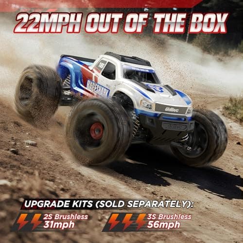 UDIRC Fast RC Cars for Adults, Upgradable 56 MPH, Heavy Duty RC Truck, 4X4 Off Road All Terrain 2.4Ghz RTR 1:16 Remote Control Car, Monster Truck with 2 Rechargeable Batteries for Beginners and Boys - Thumbnail 2