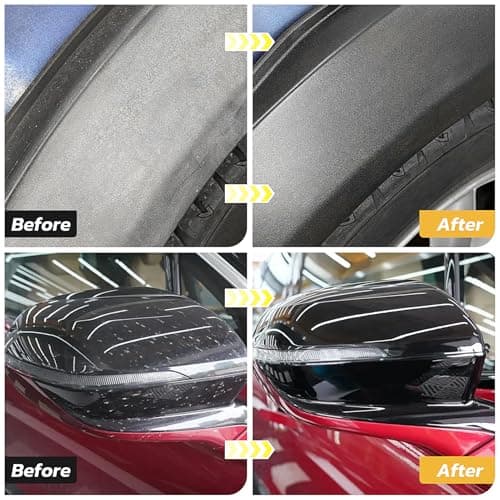 Gihen Plastic Restorer, Trim Restorer for Plastic, Rubber and Vinyl, Auto Detailing Kit, 10.28 oz, with Foam Applicator - Thumbnail 3