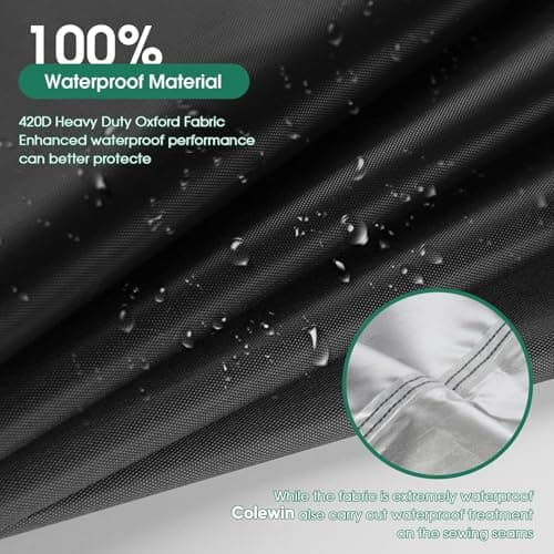 Colewin Catio Cover,37" L x 23.5" W x 50" H Cover for Catio Outdoor Cat Enclosure Waterproof, 420D Cat Cage Covers for Homey Pet Cats Cages, Outdoor Cats Enclosure Covers(Black)(Catios Not Included) - Thumbnail 6