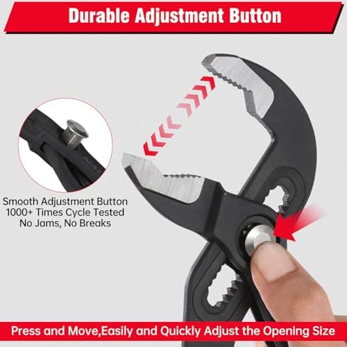 NAUKII 10inch Groove Joint Pliers ‌High Quality‌ Water Pump Plier for Home Repair‌ Comfortable Grip Tongue and Groove Pliers Motorbike Repair Adjustable Pliers - Thumbnail 3