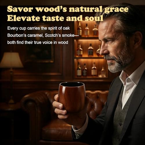 Shugahn Charred Wooden Whiskey Glasses 2-Pack | Handcrafted Old Fashioned Tumbler | Premium Gift for Men & Whiskey Lovers - Thumbnail 5