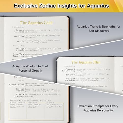 AuroPlanner Aquarius Zodiac Undated Planner – Monthly Weekly Daily Astrology Portable Journal Notebook, A5 (5.8” × 8.3”), 160 Pages 4-Month Layout, 100 GSM Paper - Thumbnail 3