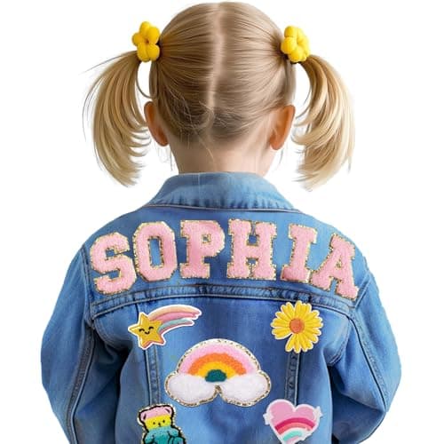 Individz Personalized Kids Denim Jacket with Name, Custom Girls Jean Jackets Clothes, 1-10 Years Old Boys Girls Birthday Easter Gifts - Image 1