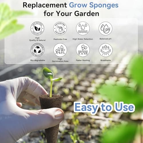 inbloom Grow Sponges, 50 Pcs Replacement Root Planting Pods, Special Design for Hydroponics System, Indoor Garden Supplies, Cotton, Sponge Only - Thumbnail 4