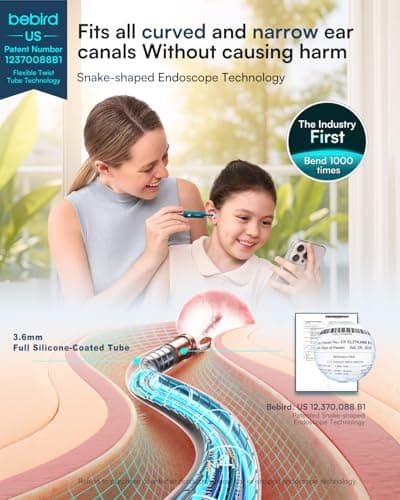 Bebird Earsight Ultra Ear Wax Removal Tool Camera, FSA HSA Eligible, 2K HD Ear Cleaner with Camera Otoscope, 90-Min Battery Earwax Remover & Visual Ear Pick Tweezers, Safe Ear Cleaning Kit for Family - Thumbnail 4