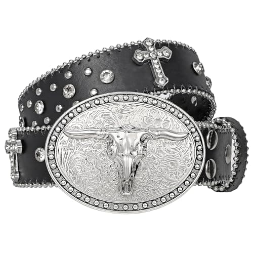BELTROAD Cowboy Cowgirl Belts for Women Men Western Belts for woman Rhinestone Belt With Western Buckle - Image 1