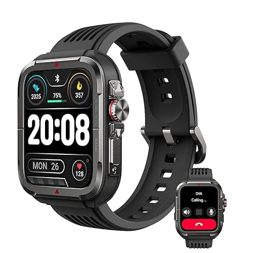 SKG Smart Watch for Men Women, 1.8" Men's Military Smartwatch for Android iPhone with Alexa Built-in, IP68 Waterproof, Fitness Tracker with 100+ Sports, R8