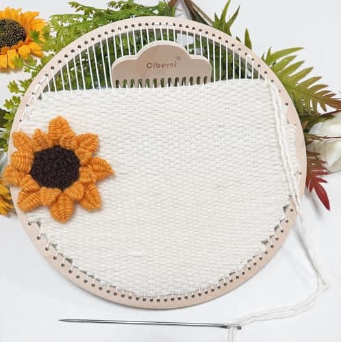 clberni 3D Embroidery Kits for Beginners,Weaving Sunflower Welcome Sign for Door Decorations - Image 1