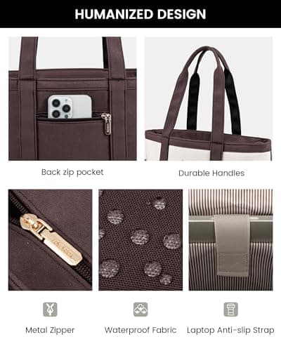 LOVEVOOK Travel Tote Bag for Women Coffee Small - Thumbnail 5