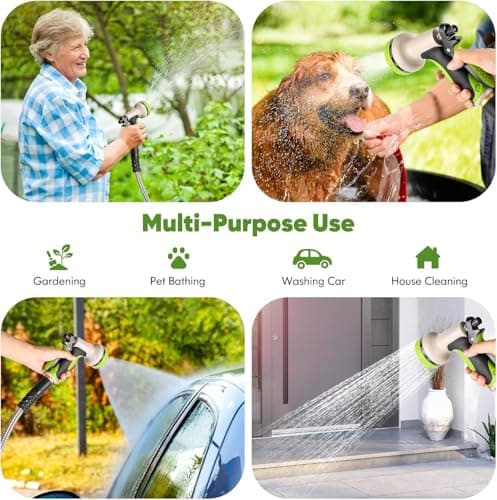 Unywarse Garden Hose 175ft, Stainless Steel Heavy Duty Water Hose with 10 Function Nozzle Flexible, Lightweight, No-Kink, Pet Proof, Puncture Proof Metal Hose for Yard, Outdoor - Thumbnail 5