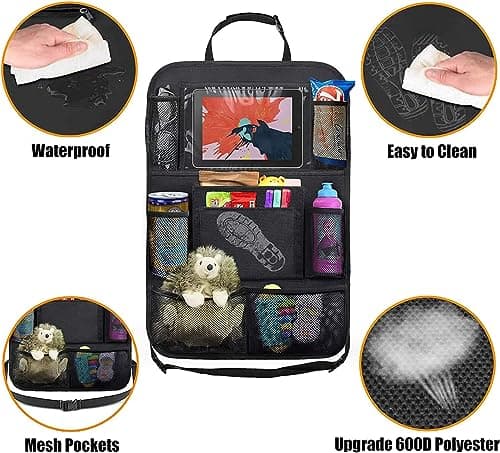 AYWVRBST Car Backseat Organizer, 9 Storage Pockets, Waterproof, Durable, Universal Fit for Sedan SUV, Truck, Minivan - Thumbnail 4